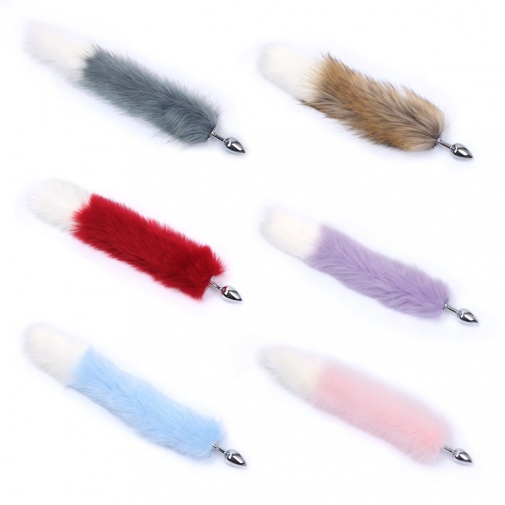 MT - Anal Plug S-size with Artificial wool tail - Grey photo