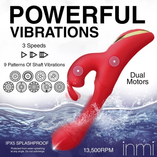 Inmi - 阴蒂震动及G点轻弹臂兔子振动器 - 红色 照片