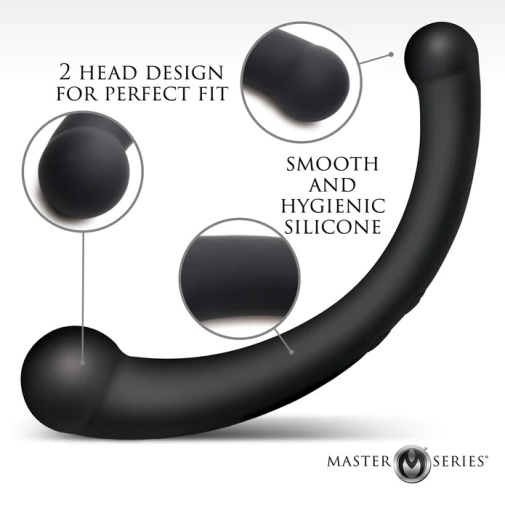 Master Series - Vibra-Crescent Double Dildo - Black photo