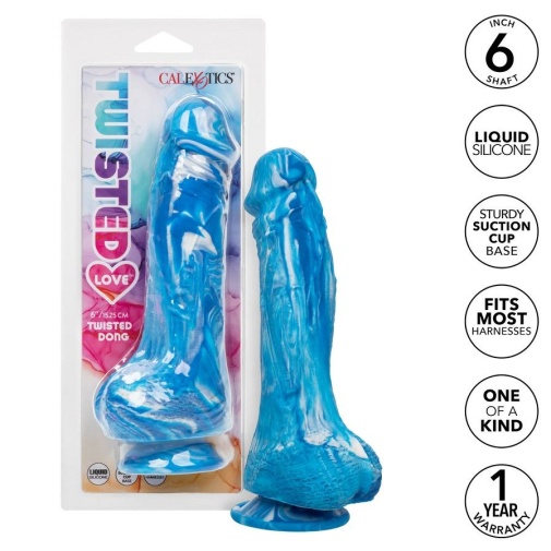 CEN - 6" Twisted Realistic Dildo - Blue photo