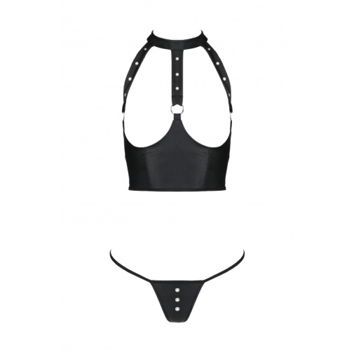 Passion - Genevia Set w Open Bra - Black - L/XL photo