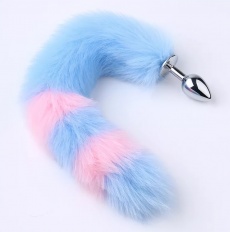 MT - Tail Plug w Ears, Collar & Clamps - Pink/Blue photo