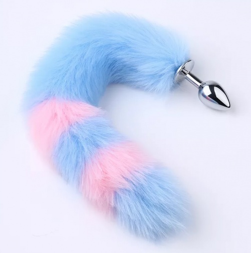 MT - Tail Plug w Ears, Collar & Clamps - Pink/Blue photo