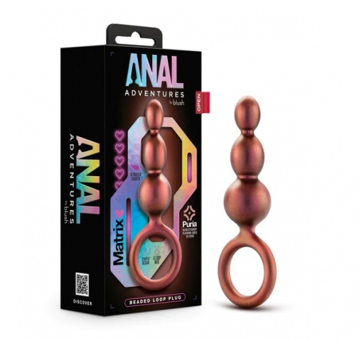 Anal Adventures Matrix - Beaded Loop Plug - Copper photo