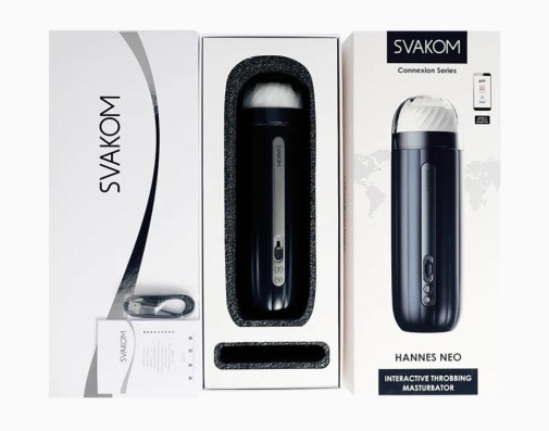 SVAKOM - Hannes Neo Interactive Throbbing Masturbator - Dark Blue photo