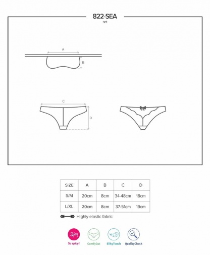 Obsessive - 822-SEA-3 內衣 2件套裝 - 紅色 - L/XL 照片