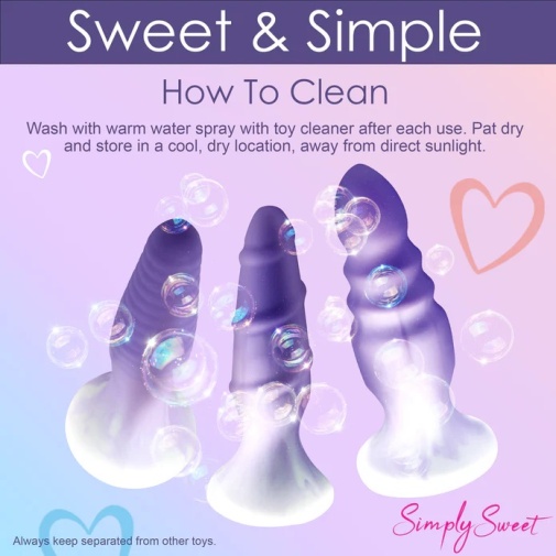 Simply Sweet - Butt Plug Set 3 pcs - Purple photo