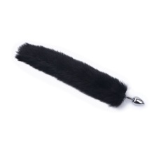 MT - Anal Plug S-size with Artificial Wool Tail - Black photo