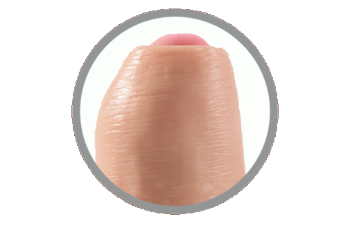 King Cock - 包皮型仿真假陽具 6″ - 肉色 照片