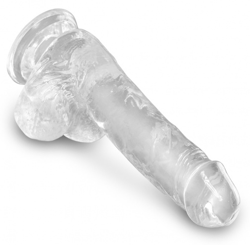 King Cock - 6" 仿真假阳具连睾丸 - 透明 照片