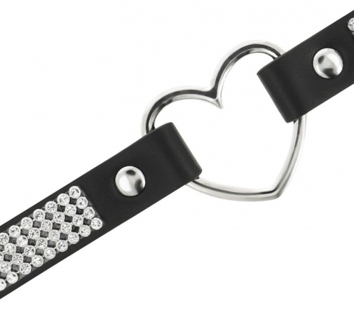 Coquette - Choker Heart Vegan Leather - Black photo