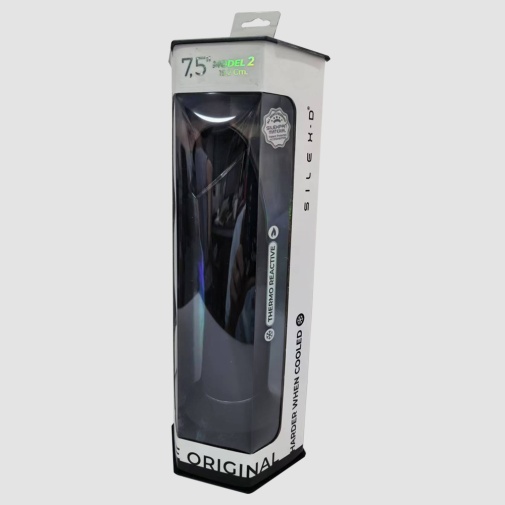 Silexpan - 7.5" 雙密度高級矽膠假陽具 - 黑色 照片