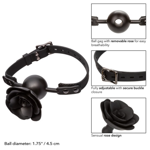 CEN - Forbidden Removable Rose Gag - Black photo