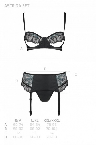 Passion - Astrida Set - Black - S/M photo