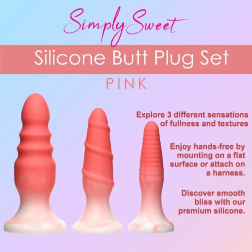 Simply Sweet - 後庭塞三件裝 - 粉紅色 照片