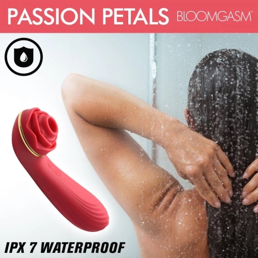 Bloomgasm - 10X Suction Rose Vibrator - Red photo