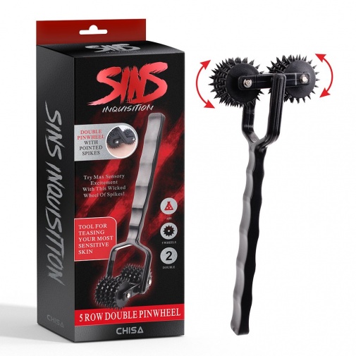Chisa - 5 Row Double Pinwheel - Black photo