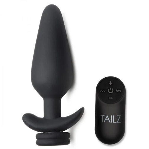 Tailz - 卡扣式震动后庭肛塞 加大码 - 黑色 照片