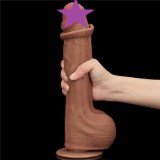 Lovetoy - 11.5" Sliding Skin Dildo - Brown 照片
