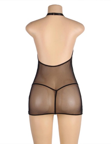 Ohyeah - Garter Mesh Dress - Black - M photo
