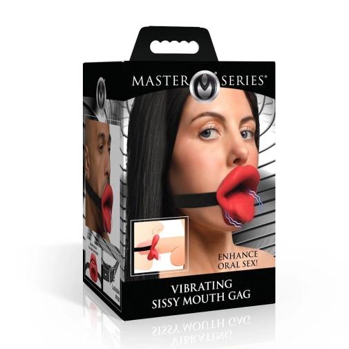Master Series - 淫荡舌头震动开口堵嘴 - 红色 照片