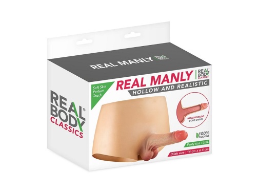 Real Manly - Hollow Realistic Dildo Suit - Flesh - L/XL photo