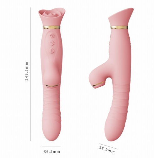 Zalo - Rose Thruster Rabbit Vibrator - Lemon Yellow photo