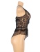 Ohyeah - Lace Floral Sheer Teddy - Black - 3XL photo-7