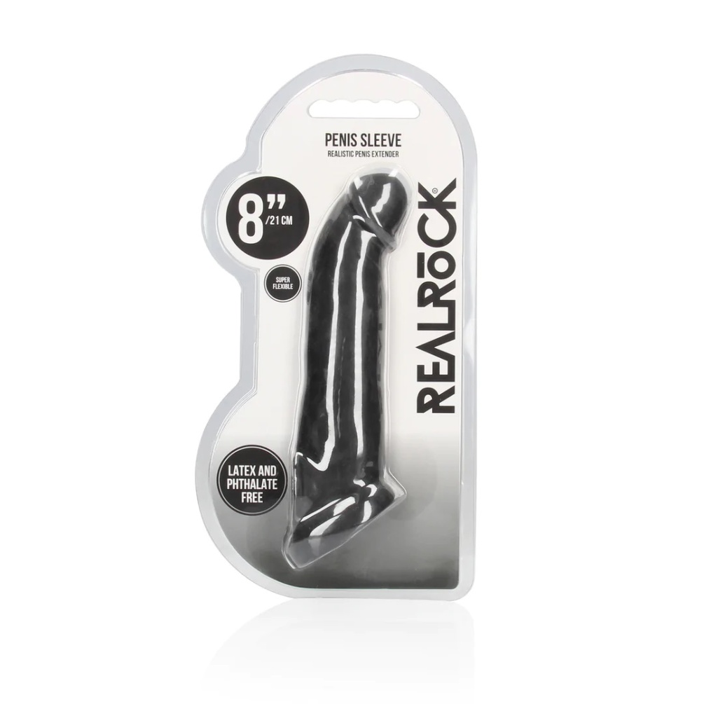 Be the bigger, better deal. The super-lifelike shapes, textu... RealRock - Penis Sleeve 8" - Black photo-10