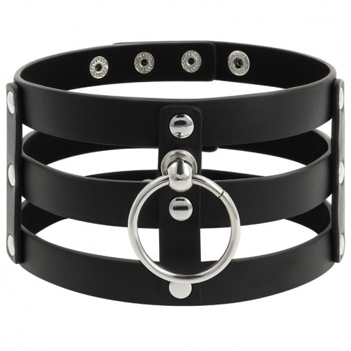 Coquette - Choker Fetish Vegan Leather - Black photo