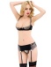 Ohyeah - Open Bra Set w Garter Panty - Black - M photo-7