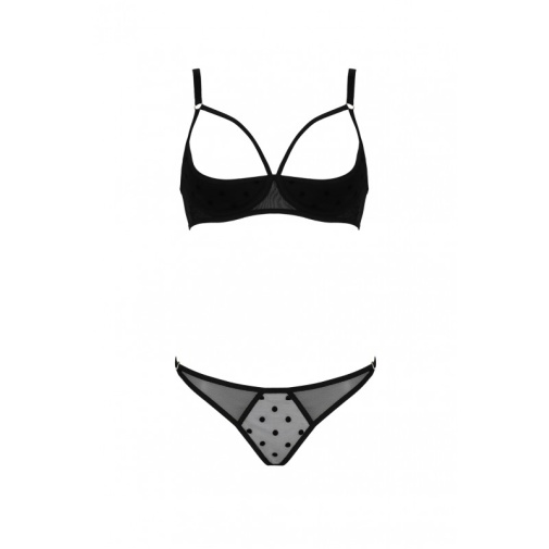 Passion - Marina Open Bra Set - Black - S/M photo