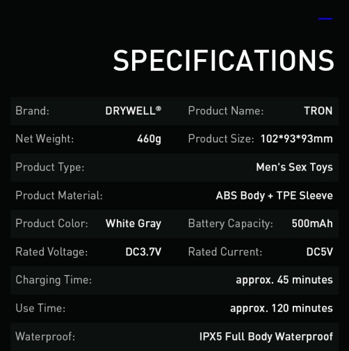 Drywell - Tron Vibro Masturbator - White photo