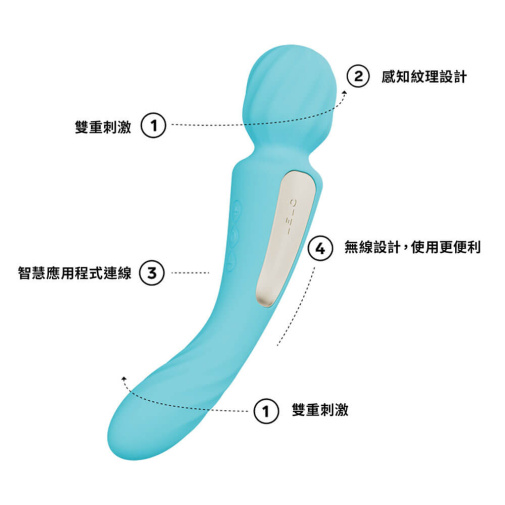 Lelo - Switch Double Ended Wand Vibrator - Aqua photo
