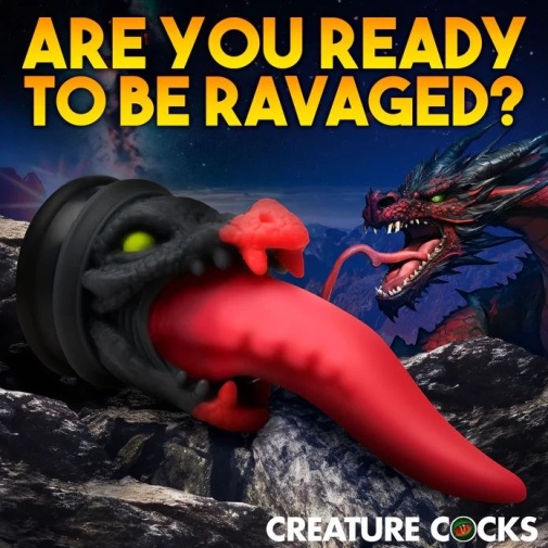 Creature Cocks - Dragon Roar Dildo - Red photo