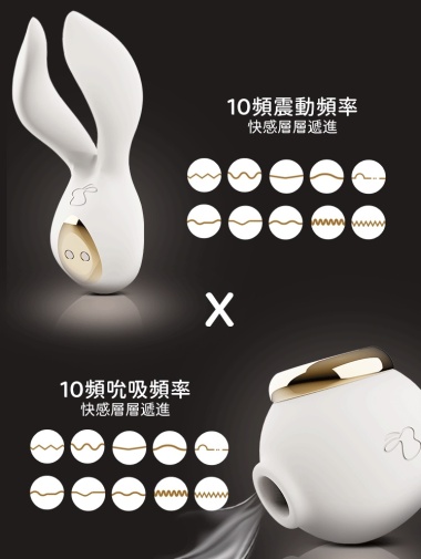 Erocome - Lep Double Rabbit Vibrator - White photo
