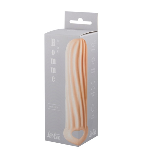 Lola Games - Homme Wide 闊版帶紋路陰莖套 中碼 - 肉色 照片
