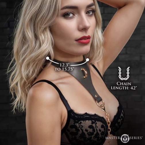 Master Series - Captivate Collar w Body Chain - Black photo