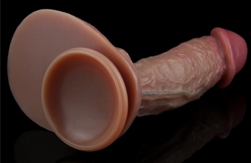 Lovetoy - 7.5'' 双层白金矽胶仿真阳具 照片