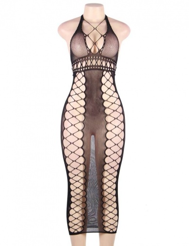 Ohyeah - Hollow Out Long Dress - Black - M photo