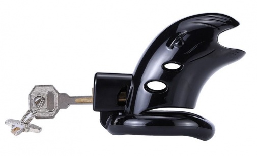 MT - Plastic Chastity Cage w Magic Lock - Black photo
