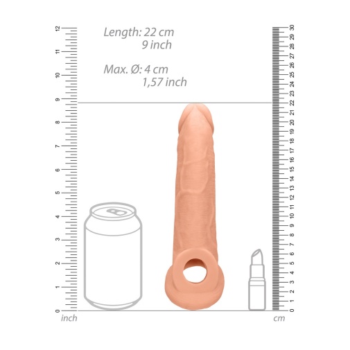 RealRock - Penis Sleeve 9" - Flesh photo