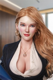 Marilyn 知性美巨乳金发女郎 钢制灵活骨架柔软TPE仿真性爱娃娃 163 cm (矽胶头) 照片