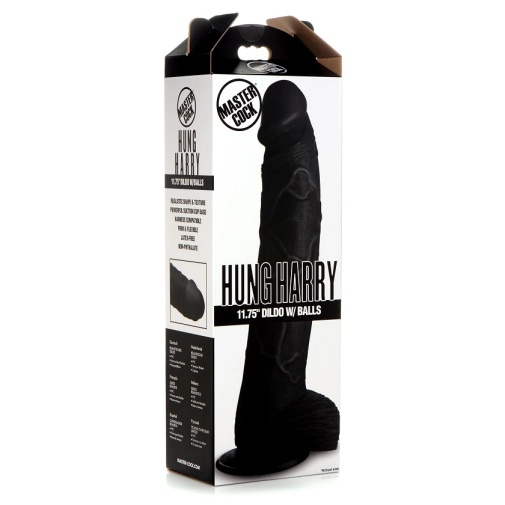 Master Cock - Hung Harry 11.75" Dildo w Balls - Black photo