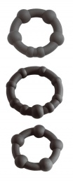 Malesation - Pearl Ring Set - Black photo