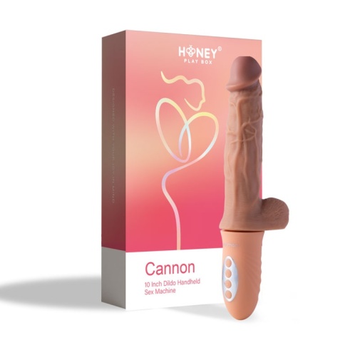 Honey Play Box - Cannon 10" 震动旋转抽插 手持式电动仿真阳具 连遥控 - 肉色 照片