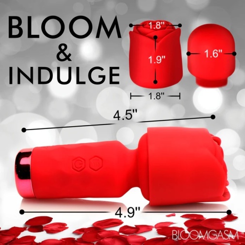 Bloomgasm - 迷你快感玫瑰按摩棒 - 红色 照片