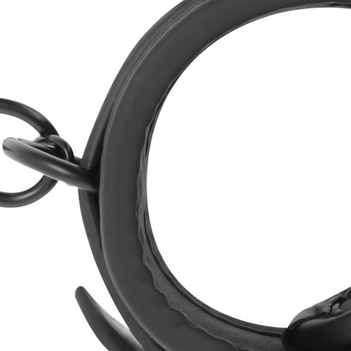 Fetish Submissive - Vegan Leather Ankle Cuffs - Black photo