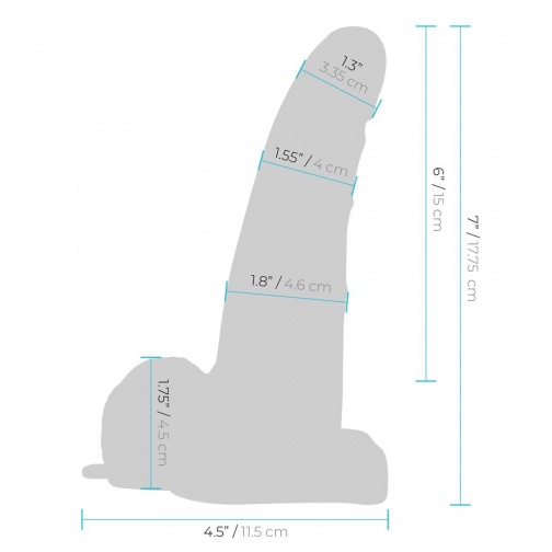 Lux Fetish - 6'' 充电式穿戴式震动假阳具连睾丸 - 肉色 照片