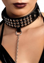 Leg Avenue - Bondage Collar and Leash - Black photo